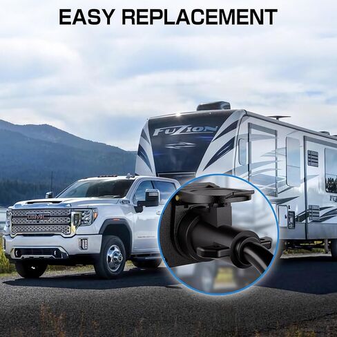 6 FT 7 Pin Trailer Plug, Trailer Wiring Harness with Double Prongs, 7 Way Coiled Trailer Cord End Connector Harness for RVs, Easily to Trailer Lighting System in Kuwait