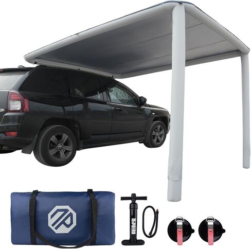 Niphean Car Awning for SUV, Truck, Rv & Van, 2-Min Quick Setup Vehicle Awning, No Roof Rack Required, Inflatable Rv Awning Camping Sun Shade 8.2’ x 6.5’, Waterproof UV50+, Durable & Wind-Resistant in Saudi Arabia