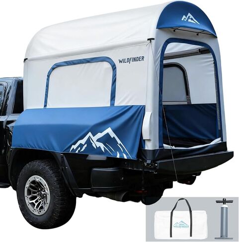WildFinder Inflatable Truck Bed Tent for Camping 5.5ft-8ft, PU 3000mm Waterproof Pickup Truck Tent with 4'' Thick TPU Air Beams, 2 Mins Fast Setup Portable Ground & Truck Tent for 2-3 Person in Kuwait