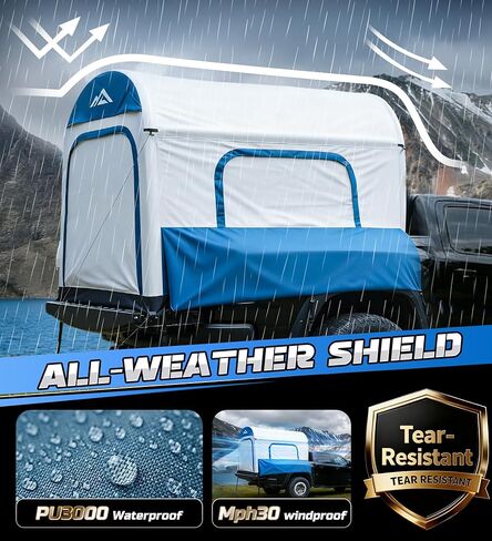 WildFinder Inflatable Truck Bed Tent for Camping 5.5ft-8ft, PU 3000mm Waterproof Pickup Truck Tent with 4'' Thick TPU Air Beams, 2 Mins Fast Setup Portable Ground & Truck Tent for 2-3 Person in Kuwait