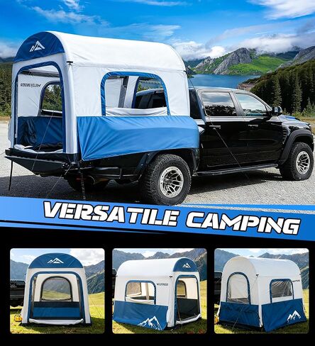 WildFinder Inflatable Truck Bed Tent for Camping 5.5ft-8ft, PU 3000mm Waterproof Pickup Truck Tent with 4'' Thick TPU Air Beams, 2 Mins Fast Setup Portable Ground & Truck Tent for 2-3 Person in Kuwait