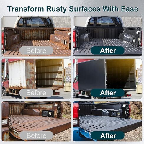 Truck Bed Liner Paint, 35 Floz Bed Liner Spray Liner Kit, Rust Resistant Spray on Bed Liner Coating With Gloves & Wipes, Long-Lasting Protection, Black in Kuwait