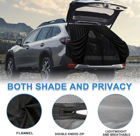 Magnetic Vans Bug Screen Nets, Universal Double Layer SUV Minivan Tailgate Back Door Mosquito Net with Suede Outer, with Magnetic Closure for SUV Back Door Bug Mesh with Zipper-63 inch(H) X 60 inch(W) in Kuwait
