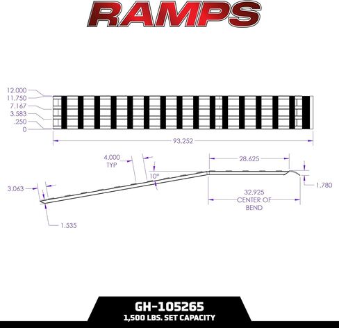 GEN-Y HITCH Arched Aluminum Ramps, 1 Ft x 7 Ft 10 in, 750 lbs Capacity Per Ramp, Lightweight in Kuwait