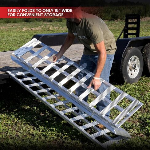 GEN-Y HITCH Trifold Aluminum Loading Ramp, 69x45 Inch, 1500 lbs Capacity, 56 lbs in Kuwait