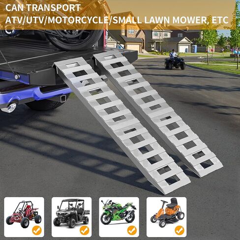 YINTATECH 2pcs 6000lbs 60" x 12" Aluminum Trailer Ramps with Tail Hook, Heavy Duty Loading Ramps for Trailers, Motorcycle, ATV/UTV, Trucks, Lawn Mower, Tractor, Car Hauler in Kuwait