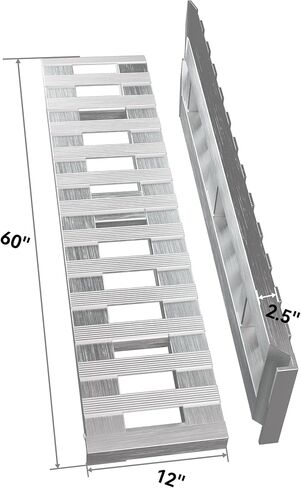 YINTATECH 2pcs 6000lbs 60" x 12" Aluminum Trailer Ramps with Tail Hook, Heavy Duty Loading Ramps for Trailers, Motorcycle, ATV/UTV, Trucks, Lawn Mower, Tractor, Car Hauler in Kuwait