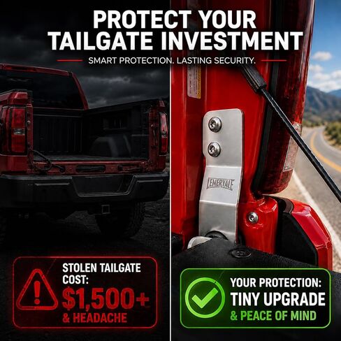Tailgate Anti-Theft Lock for 2016-2023 Toyota Tacoma - Heavy Duty Stainless Steel Pickup Tailgate Theft Protector, Quick Bolt-On Install in Kuwait