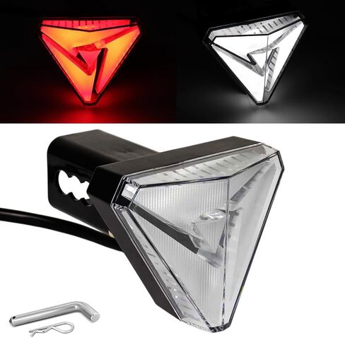 1x Towing Trailer Hitch Cover Tow Hitch Red LED Tail Brake Stop Light White Reverse Lamp with 4 Pin Connector for 2" Receiver SUV Pickup Truck in Kuwait
