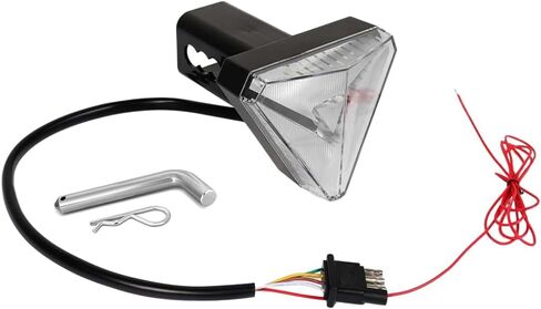 1x Towing Trailer Hitch Cover Tow Hitch Red LED Tail Brake Stop Light White Reverse Lamp with 4 Pin Connector for 2" Receiver SUV Pickup Truck in Kuwait