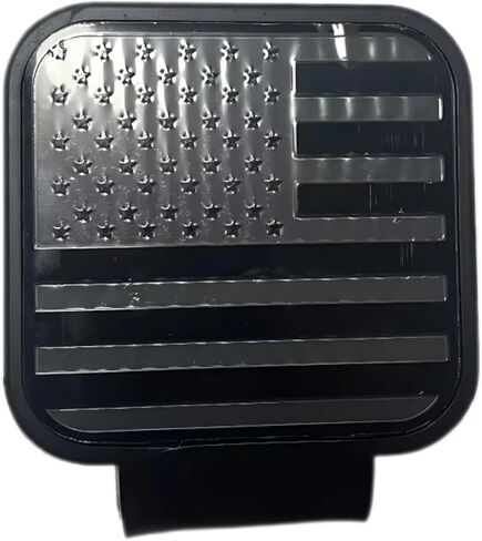 2 Inch Trailer Hitch Covers, Upgraded Rubber Tow Hitch Cover with American Flag Design, Black Silver Receiver Tube Hitch Plug, Automotive Exterior Accessories in Kuwait