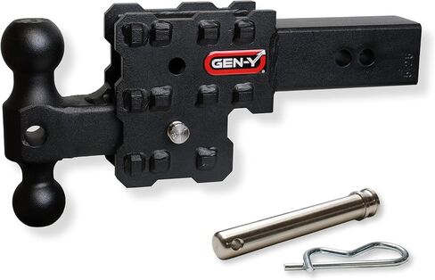 GEN-Y Hitch Ball Mount for 2.5" Receiver - 2.5" Drop with 2 Adjustable Positions, 2" & 2 5/16" Dual Ball Mount, 16,000 lbs Towing Capacity, 1,600 lbs Tongue Weight, Black in Kuwait