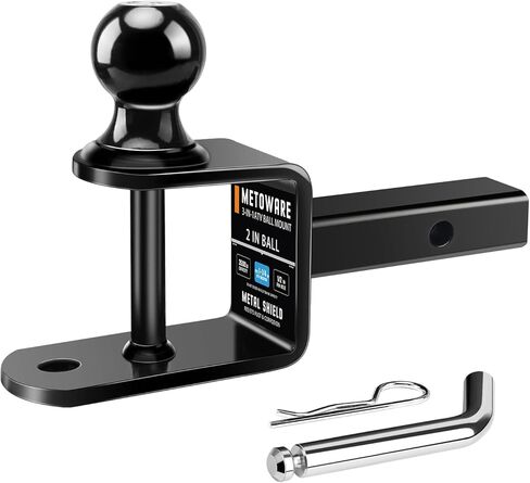 METOWARE ATV/UTV Trailer Hitch 3-in-1 Towing Ball Mount, Fits 1-1/4 Inch Receiver with 2-Inch Ball Hitch Rated 3500 LBS, Towing Hitch with 1/2" Clevis Pin in Kuwait