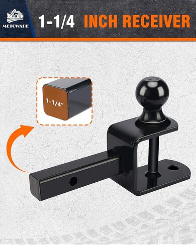 METOWARE ATV/UTV Trailer Hitch 3-in-1 Towing Ball Mount, Fits 1-1/4 Inch Receiver with 2-Inch Ball Hitch Rated 3500 LBS, Towing Hitch with 1/2" Clevis Pin in Kuwait
