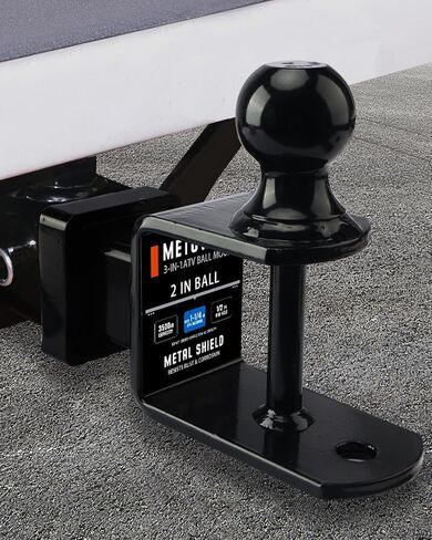 METOWARE ATV/UTV Trailer Hitch 3-in-1 Towing Ball Mount, Fits 1-1/4 Inch Receiver with 2-Inch Ball Hitch Rated 3500 LBS, Towing Hitch with 1/2" Clevis Pin in Kuwait
