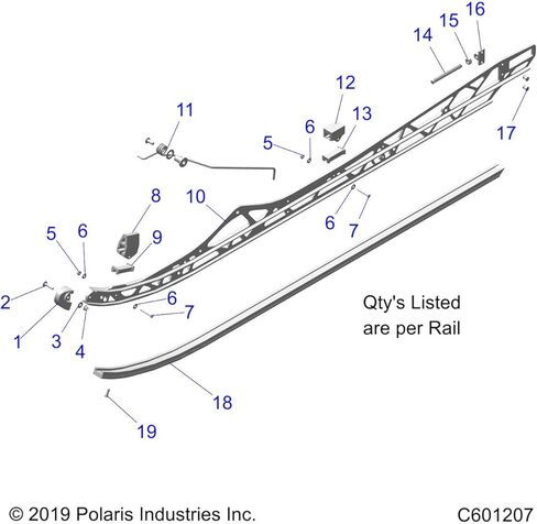 Polaris 1543534-630 Lime Squeeze Left 163 "سكة خفيفة الوزن RMK Pro LE 800 850 in Kuwait