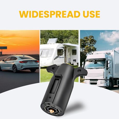 RV 7 دبوس مقطورة المكونات لصق في استبدال مقطورة الجانب الذكور نهاية 7 طريقة مستديرة RV-نمط مقطورة الأسلاك الخفيفة موصل تسخير، الثقيلة 7 الشق مقطورة الأسلاك سحب المكونات لمقطورة قارب RV in Kuwait