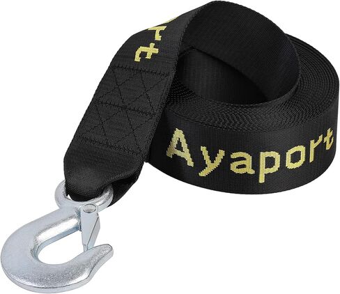 حزام ونش قارب Ayaport مع خطاف - 2 بوصة × 20 بوصة - قوة كسر 6600 رطل، استبدال حزام ونش مقطورة القارب للقوارب البحرية وقارب الصيد ATV وJet Ski (خطاف فولاذي) in Kuwait