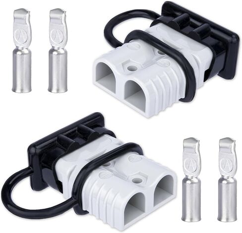 BFXM Anderson Connector 4 قطع، 50 أمبير 12-36 فولت بطاريات توصيل سريع/فصل مجموعة التوصيل، موصلات لكابلات قياس 6 إلى 12، لروافع دراجة السيارة ATV ترفع المحركات أكثر، SB50 رمادي in Kuwait