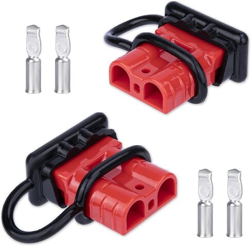 BFXM Anderson Connector 4 Pcs, 50 Amp 12-36v Battery Quick Connect/Disconnect Plug Kit, Connectors for 6 to 12 Gauge Cables, for Car Bike ATV Winches Lifts Motors More,SB50 Red in Kuwait