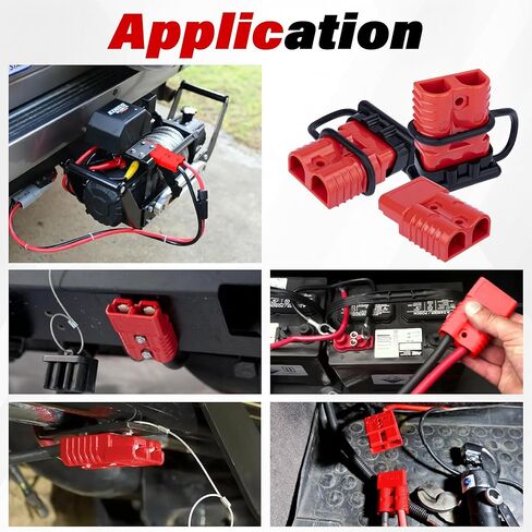 BFXM Anderson Connector 4 Pcs, 50 Amp 12-36v Battery Quick Connect/Disconnect Plug Kit, Connectors for 6 to 12 Gauge Cables, for Car Bike ATV Winches Lifts Motors More,SB50 Red in Saudi Arabia