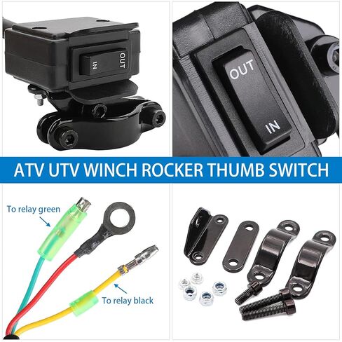 مفتاح ونش 12 فولت مع دعامة تثبيت ونش الروك الإبهام لـ ATV UTV Polaris Sportsman RZR Warn Badlands Arctic Cat Champion KFI Ramsey Master Lock 4 مفاتيح التحكم في شريط المقود in Kuwait