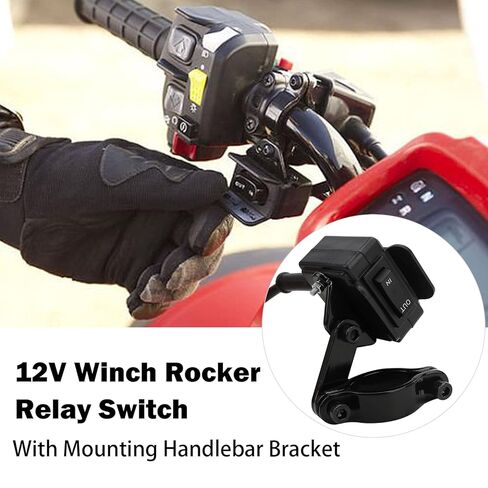 مفتاح ونش 12 فولت مع دعامة تثبيت ونش الروك الإبهام لـ ATV UTV Polaris Sportsman RZR Warn Badlands Arctic Cat Champion KFI Ramsey Master Lock 4 مفاتيح التحكم في شريط المقود in Kuwait