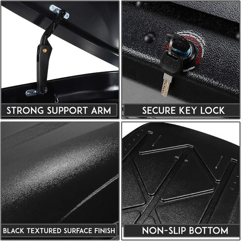 Heavy Duty Rooftop Cargo Carrier ABS Lockable Car Roof Rack Cargo Carrier, Capacity 110 LBS, 53 X 34 X 15 Inches, Black in Kuwait