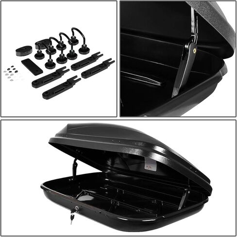 Heavy Duty Rooftop Cargo Carrier ABS Lockable Car Roof Rack Cargo Carrier, Capacity 110 LBS, 53 X 34 X 15 Inches, Black in Kuwait