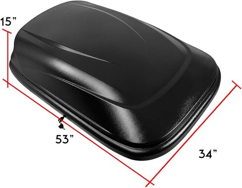 Heavy Duty Rooftop Cargo Carrier ABS Lockable Car Roof Rack Cargo Carrier, Capacity 110 LBS, 53 X 34 X 15 Inches, Black in Kuwait