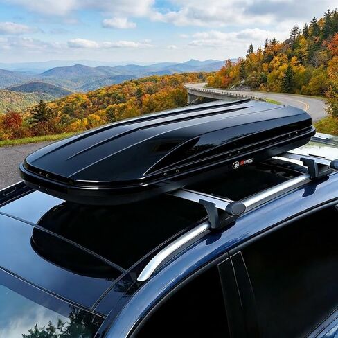 Rooftop Cargo Box Carrier, 19.4 Cubic Hardshell Rooftop Cargo Carrier, Dual-Side Opening, Universal Fit for Cars & SUVs, 165Lbs Weight Capacity with Secure Straps&Keys in Saudi Arabia