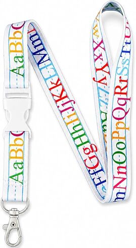 EASTEX Teacher Lanyard Keychain - ABC Alphabet ID Lanyard for Keys Badge - ID Card Holder Keychain for Men Women Kids - Math Periodic Table Back to School in Saudi Arabia