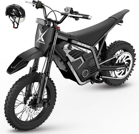 دراجة ترابية كهربائية ESKUTE NOVA X، محرك 35-46 ميل في الساعة 4000 واط مع بطارية معتمدة 48 فولت 22.8 أمبير، فرامل هيدروليكية كاملة التعليق، الطرق الوعرة الجبلية للمراهقين والبالغين باللون الأسود in Kuwait