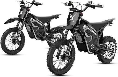 دراجة ترابية كهربائية ESKUTE NOVA X، محرك 35-46 ميل في الساعة 4000 واط مع بطارية معتمدة 48 فولت 22.8 أمبير، فرامل هيدروليكية كاملة التعليق، الطرق الوعرة الجبلية للمراهقين والبالغين باللون الأسود in Kuwait