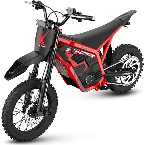 دراجة ترابية كهربائية ESKUTE NOVA X، محرك 35-46 ميل في الساعة 4000 واط مع بطارية معتمدة 48 فولت 22.8 أمبير، فرامل هيدروليكية كاملة التعليق، الطرق الوعرة الجبلية للمراهقين والبالغين باللون الأسود in Kuwait