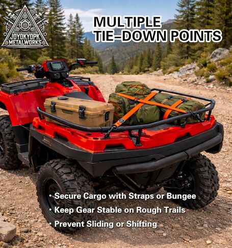 Rear Cargo Rack Extender for Polaris Sportsman 450 570 2021–2025, Heavy Duty Steel ATV Rear Rack Extension with Tie-Down Points, Easy Bolt-On Cargo Carrier Accessories in Kuwait
