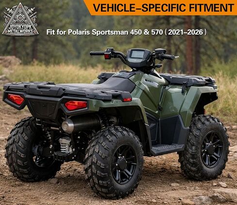 Rear Cargo Rack Extender for Polaris Sportsman 450 570 2021–2025, Heavy Duty Steel ATV Rear Rack Extension with Tie-Down Points, Easy Bolt-On Cargo Carrier Accessories in Kuwait