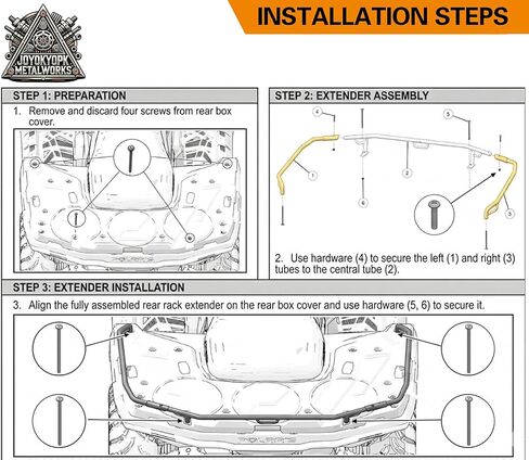 Rear Cargo Rack Extender for Polaris Sportsman 450 570 2021–2025, Heavy Duty Steel ATV Rear Rack Extension with Tie-Down Points, Easy Bolt-On Cargo Carrier Accessories in Kuwait