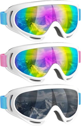 COOLOO Kids Motorcycle Goggles, 3 Pack ATV Dirt Bike Goggles Anti-UV Dustproof Windproof Racing Goggles for Boys & Girls in Kuwait