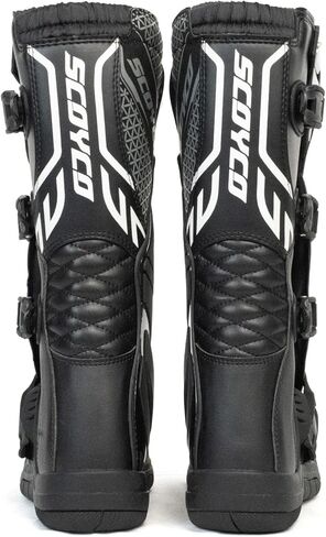 أحذية Scoyco Dirt Bike للرجال، أحذية Enduro Motocross مع واقي للساق وحماية الكاحل من مادة TPU من الجلد بالكامل لركوب الطرق الوعرة in Kuwait