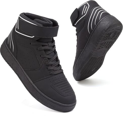 ziitop Motorcycle Boots for Men High Top Riding Shoes with Ankle Strap Lace Up Moto Sneakers in Kuwait