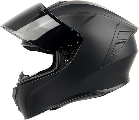 Orthrus Full Face Motorcycle Helmet for Adults Men & Women DOT Approved Motorbike Street Bike Racing Helmets with Tinted & Clear Visors (Matte Black, Large) in Kuwait