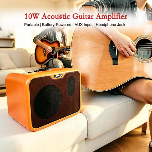 JOYO Small Bass Amp with Bass Guitar Strap 10W Bass Practice Amp بطارية محمولة تعمل بالطاقة مضخم صوت MA-10B ثنائي القناة (SMA10B) in Saudi Arabia
