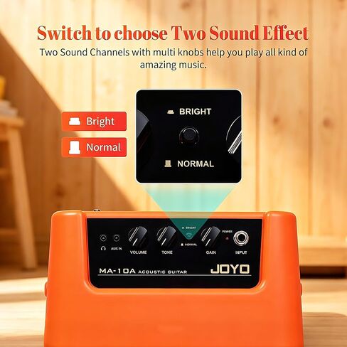JOYO Small Bass Amp with Bass Guitar Strap 10W Bass Practice Amp بطارية محمولة تعمل بالطاقة مضخم صوت MA-10B ثنائي القناة (SMA10B) in Saudi Arabia