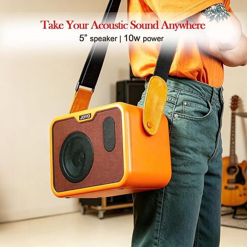 JOYO Small Bass Amp with Bass Guitar Strap 10W Bass Practice Amp بطارية محمولة تعمل بالطاقة مضخم صوت MA-10B ثنائي القناة (SMA10B) in Saudi Arabia