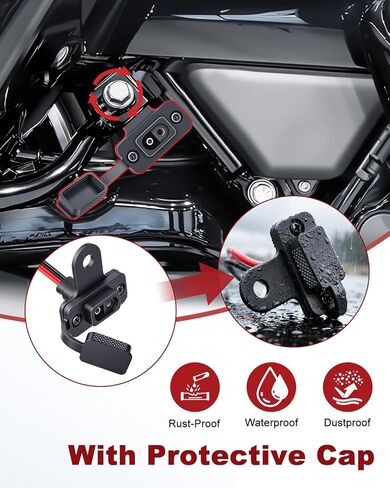 دعامة شاحن بطارية دراجة نارية من EXTRACTME، حامل منفذ شحن يناسب Harley Road Glide FLTRX & Street Glide FLHX 2024-2025 & Road Glide ST، SAE حامل منفذ شحن مع حامل كابل in Kuwait