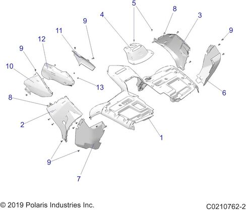 بولاريس 2636429-727 ASM-CAB,FR,SVC,2UP,PNT,T.N.BLU [INCL. ملصقات تحذيرية] in Kuwait