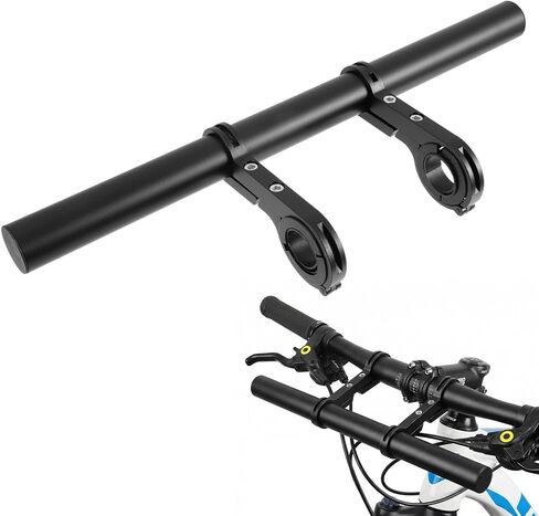 Bike Handlebar Extender Extensions 11.8" Super Long Aluminum Alloy Handle Bar Extenders with Double Clamp Mounting Base Fit 0.79'' — 1.24'' Handlebars for Ebike Bicycle Motorcycle Scooter ATV(11.8") in Kuwait