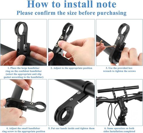 Bike Handlebar Extender Extensions 11.8" Super Long Aluminum Alloy Handle Bar Extenders with Double Clamp Mounting Base Fit 0.79'' — 1.24'' Handlebars for Ebike Bicycle Motorcycle Scooter ATV(11.8") in Kuwait