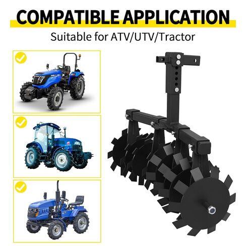 ATV Disc Harrow Universal 32" Cut Width Disc Plow Harrow ATV Tiller with 2" Receiver Mount for ATV UTV (Disc Harrow) in Kuwait